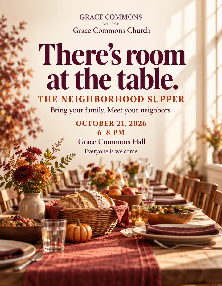There’s room at the table. — Grace Commons Church